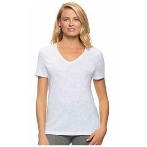 NWT Felina Women's Everyday Short Sleeve V-Neck T Shirt White Size S $35 9C227
